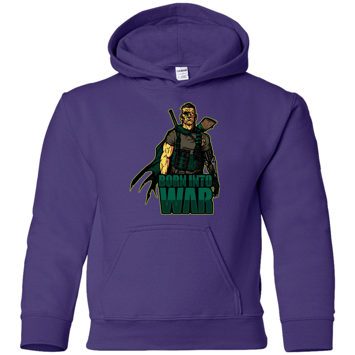 Sweatshirts Purple / YS Born Into War Youth Hoodie