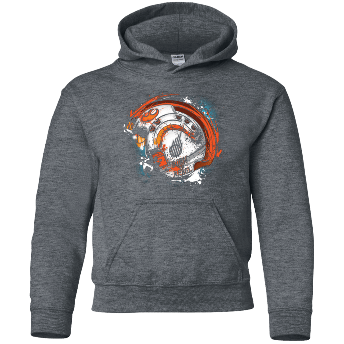 Sweatshirts Dark Heather / YS Born to Rebel Youth Hoodie