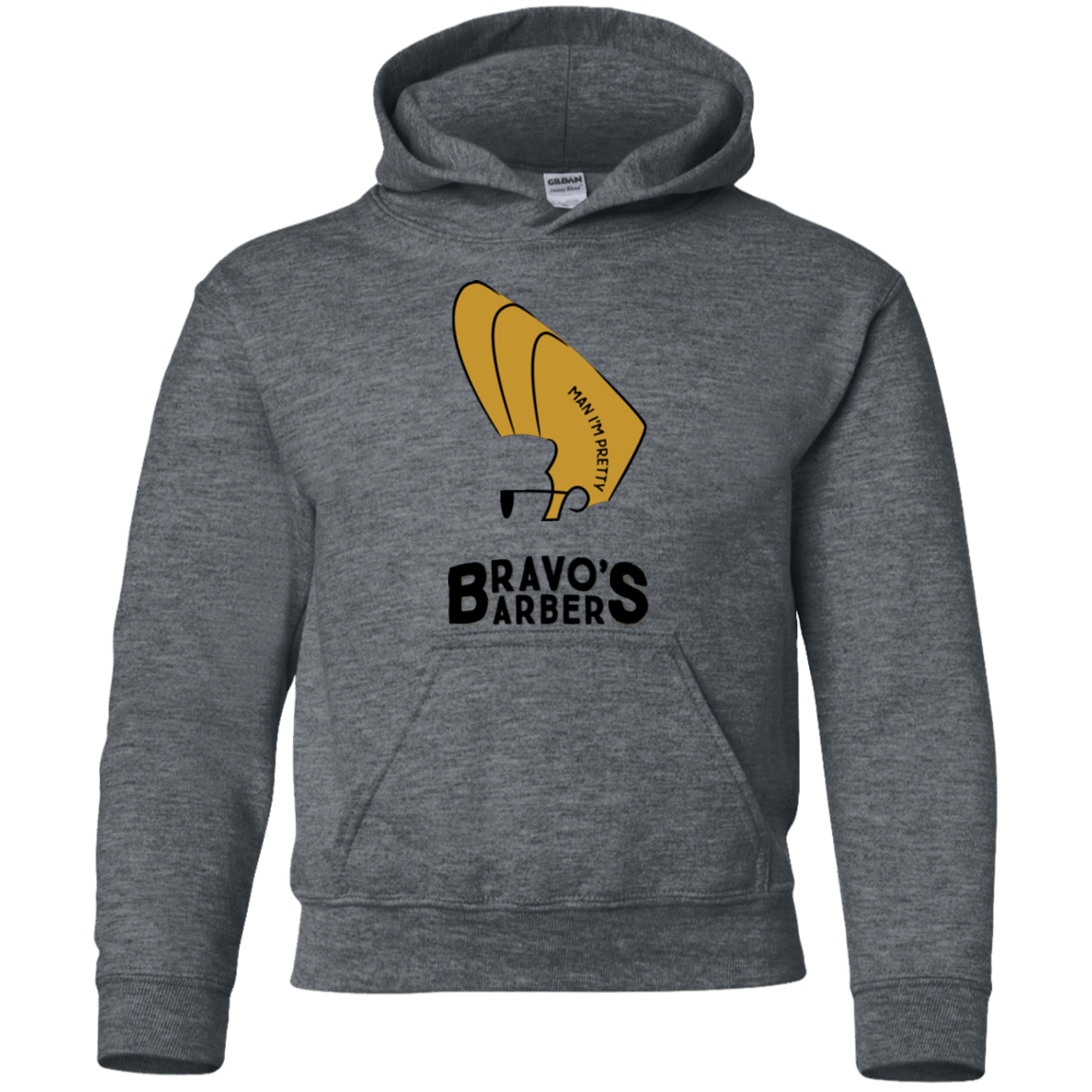 Sweatshirts Dark Heather / YS Bravos Barbers Youth Hoodie