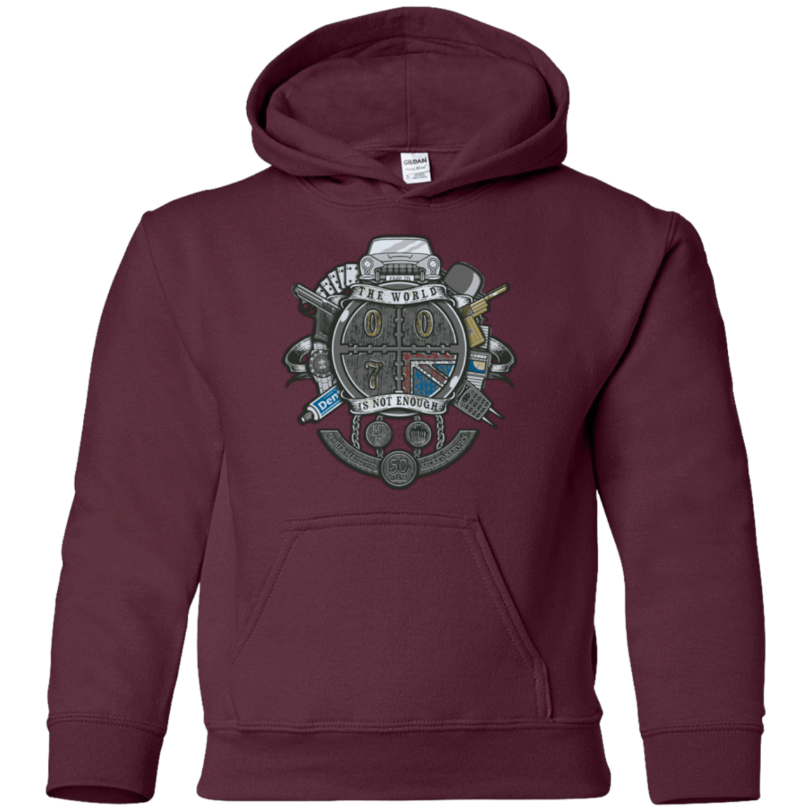 Sweatshirts Maroon / YS British Spy Crest Youth Hoodie