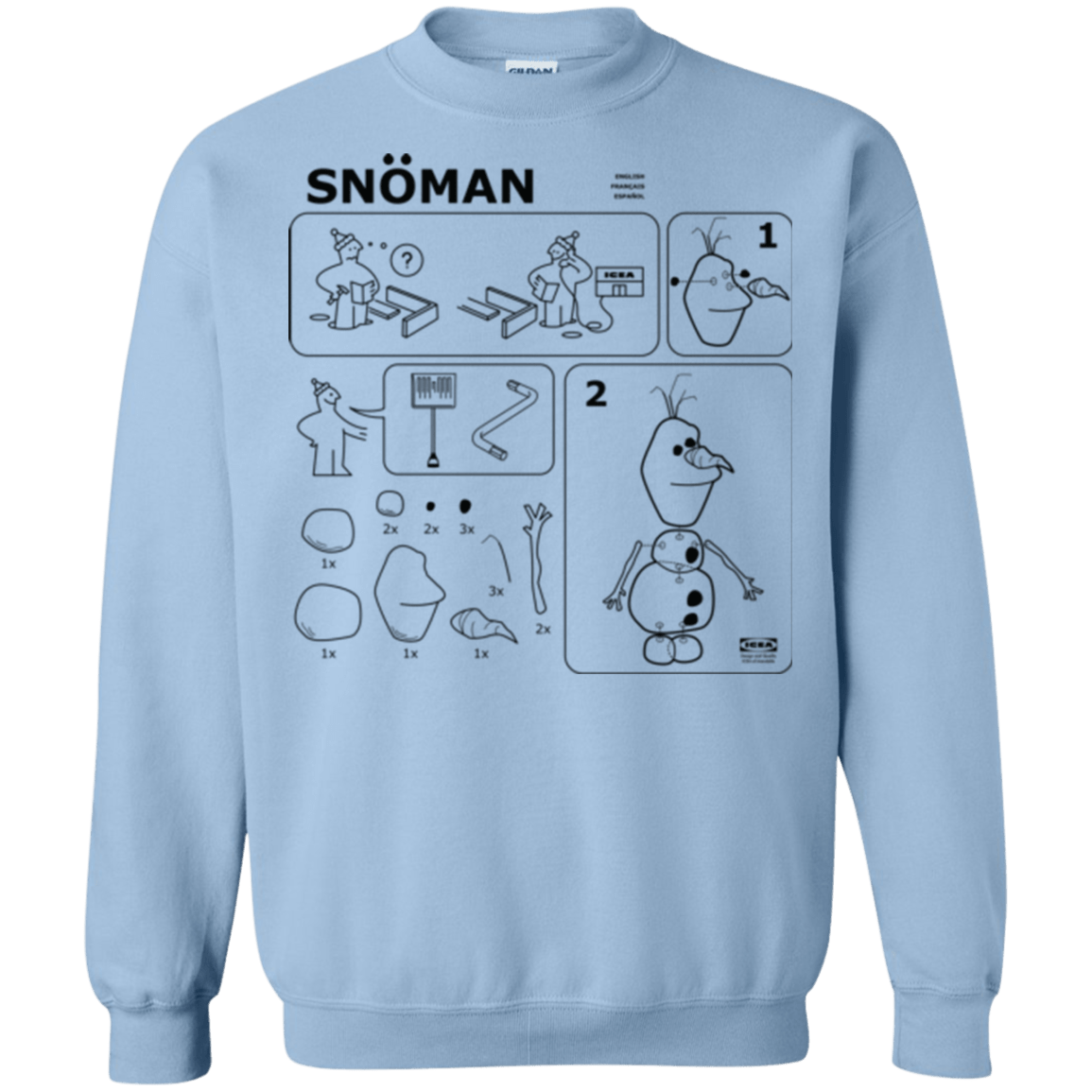 Sweatshirts Light Blue / Small Build a Snowman Crewneck Sweatshirt