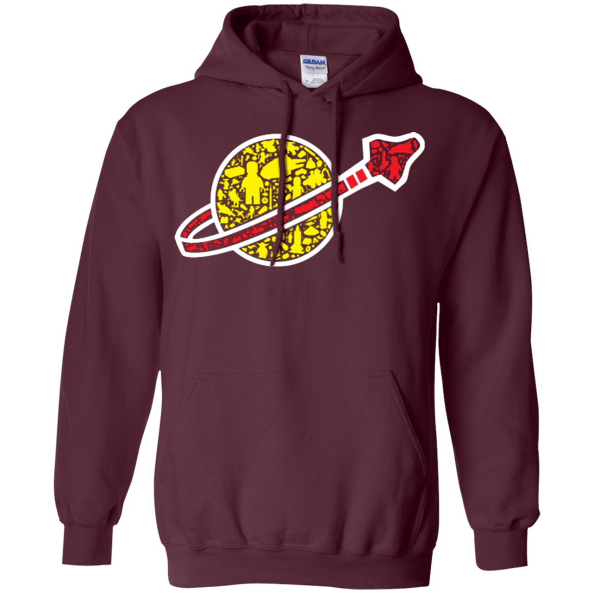 Sweatshirts Maroon / Small Building in Space Pullover Hoodie