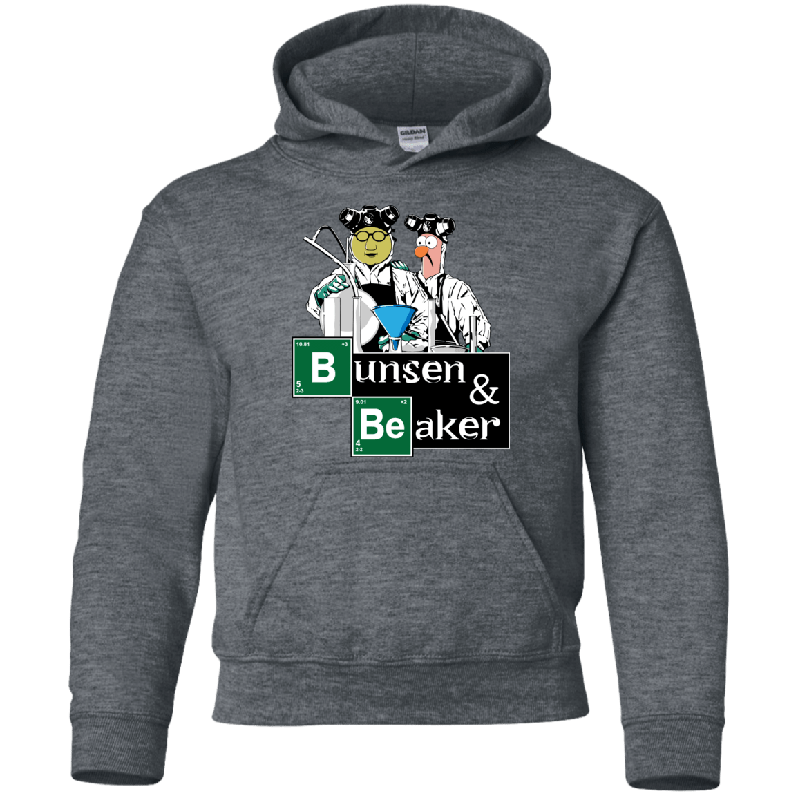 Sweatshirts Dark Heather / YS Bunsen & Beaker Youth Hoodie