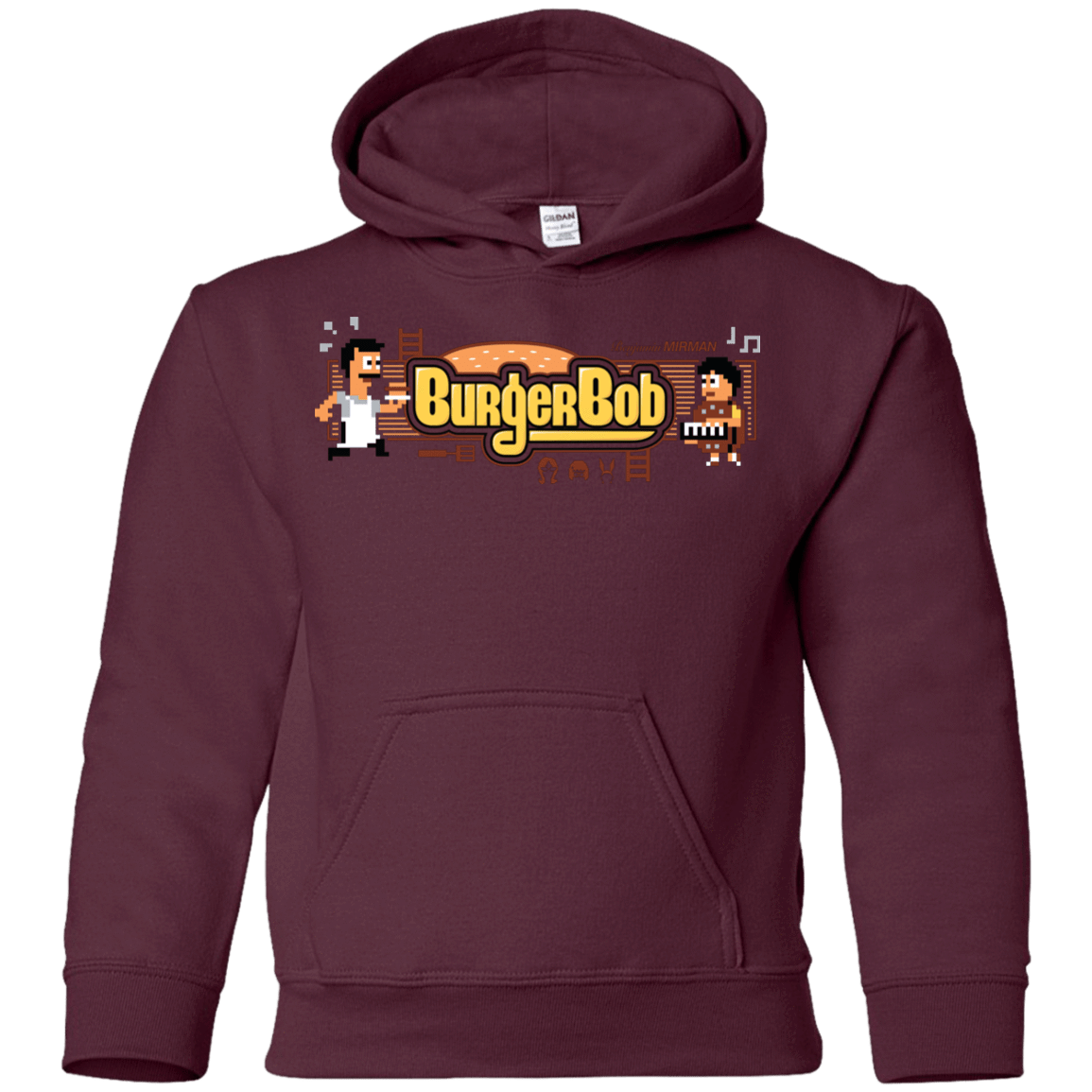 Sweatshirts Maroon / YS Burger Bob Youth Hoodie