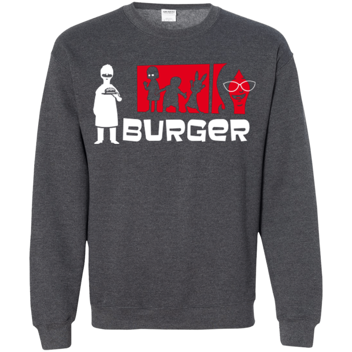 Sweatshirts Dark Heather / S Burger Crewneck Sweatshirt