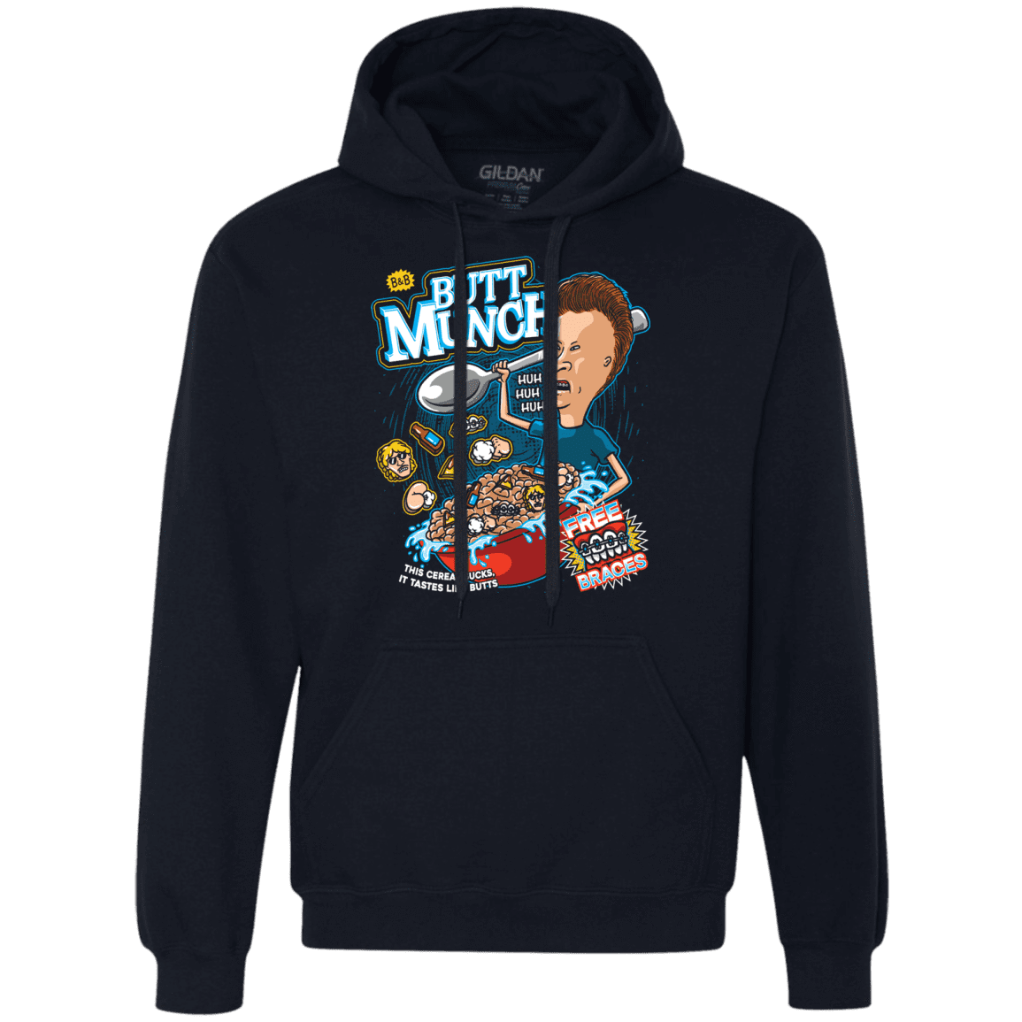 Sweatshirts Navy / S Buttmunch Cereal Premium Fleece Hoodie