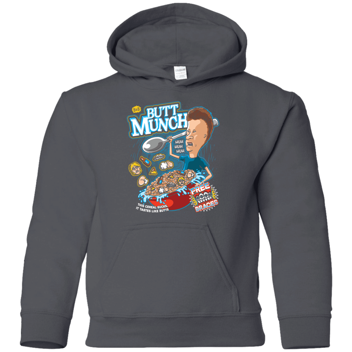 Sweatshirts Charcoal / YS Buttmunch Cereal Youth Hoodie