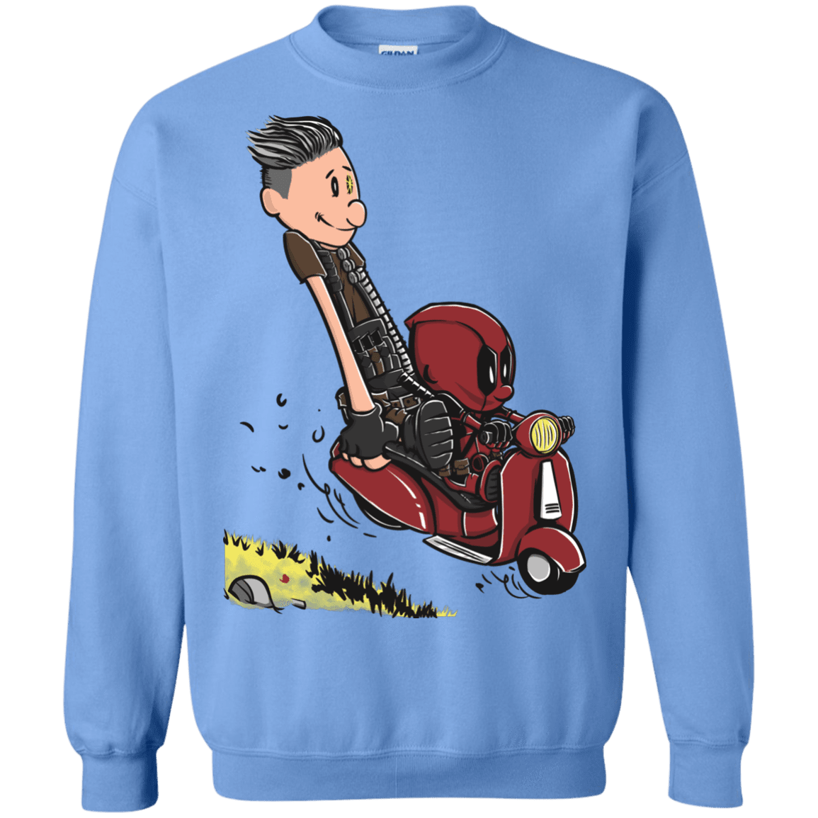 Sweatshirts Carolina Blue / S Calvin & Deadpool Crewneck Sweatshirt