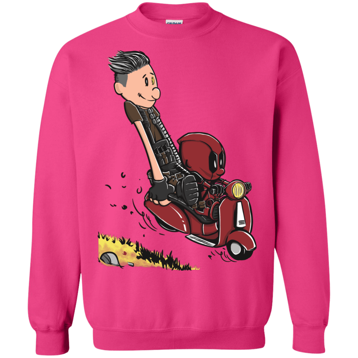 Sweatshirts Heliconia / S Calvin & Deadpool Crewneck Sweatshirt