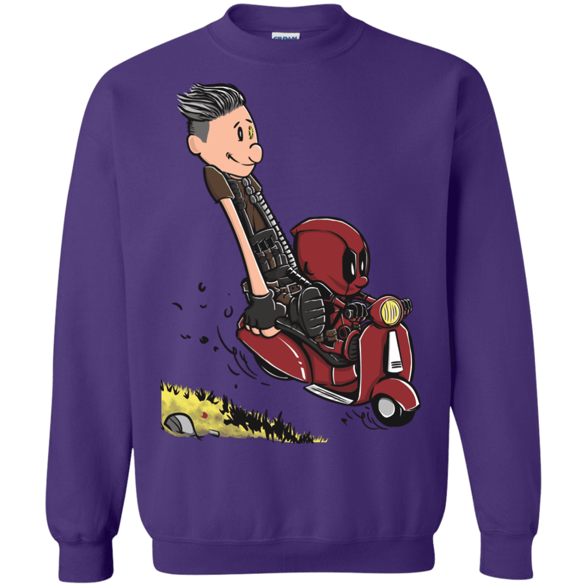 Sweatshirts Purple / S Calvin & Deadpool Crewneck Sweatshirt