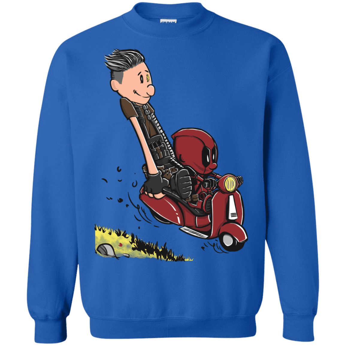 Sweatshirts Royal / S Calvin & Deadpool Crewneck Sweatshirt