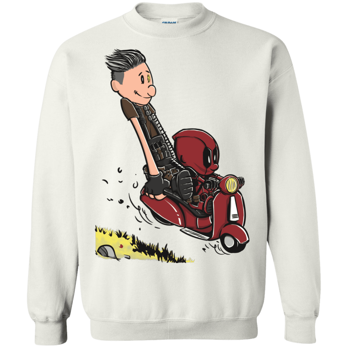 Sweatshirts White / S Calvin & Deadpool Crewneck Sweatshirt