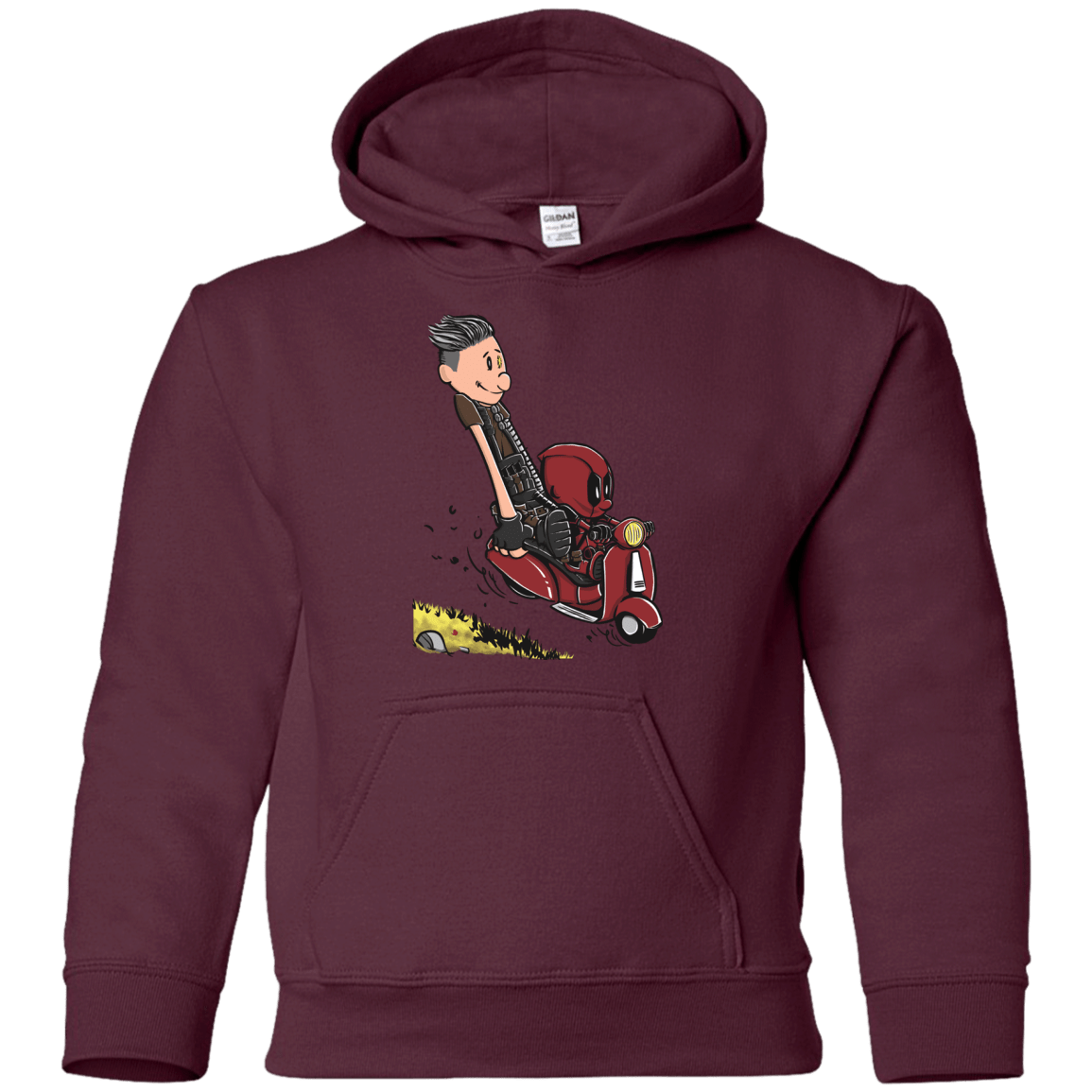 Sweatshirts Maroon / YS Calvin & Deadpool Youth Hoodie