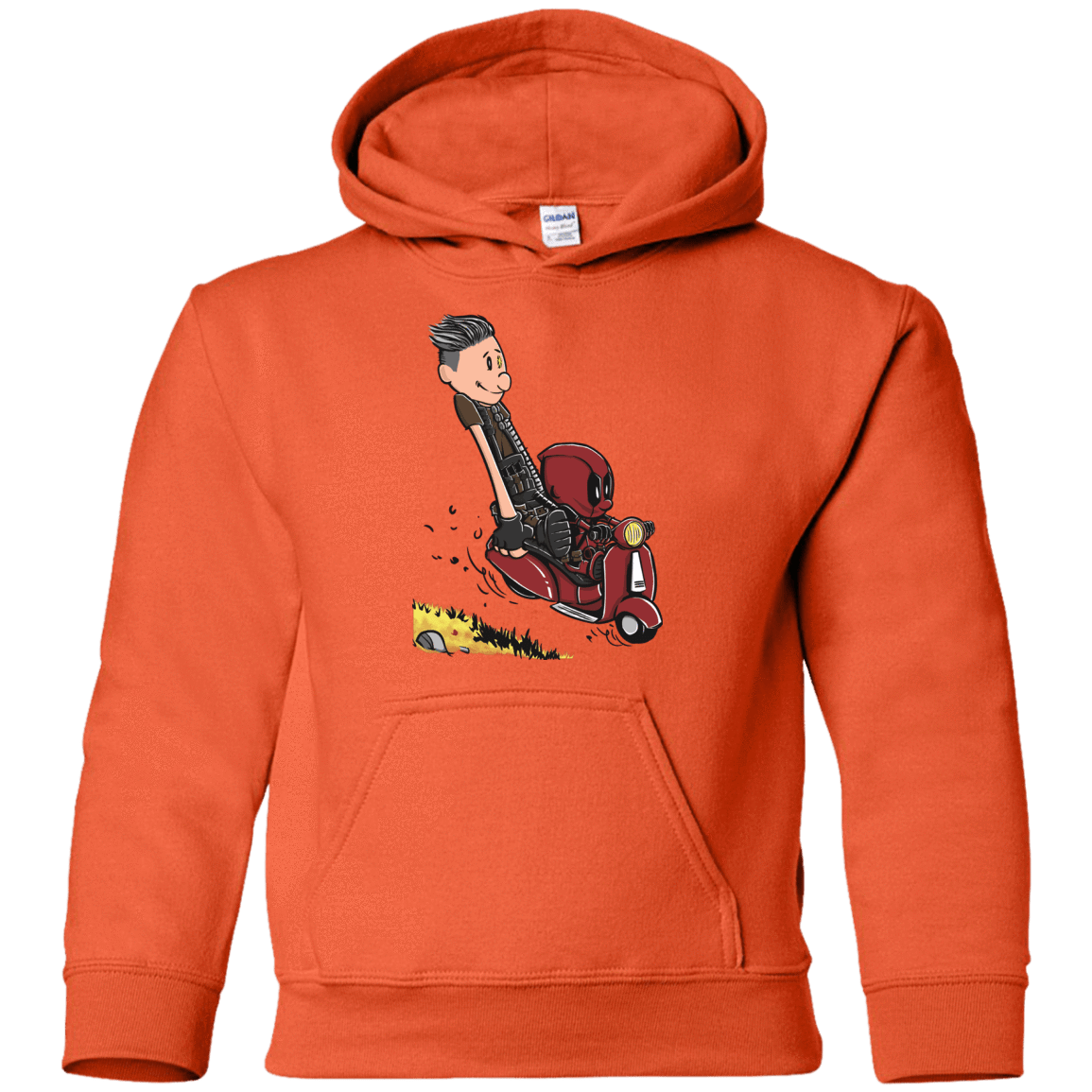 Sweatshirts Orange / YS Calvin & Deadpool Youth Hoodie