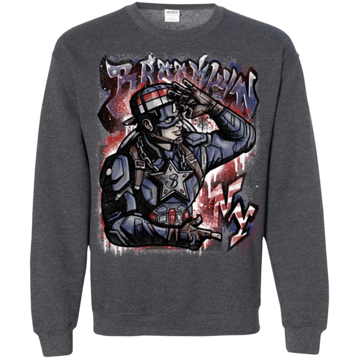 Sweatshirts Dark Heather / Small Cap Brooklyn Crewneck Sweatshirt