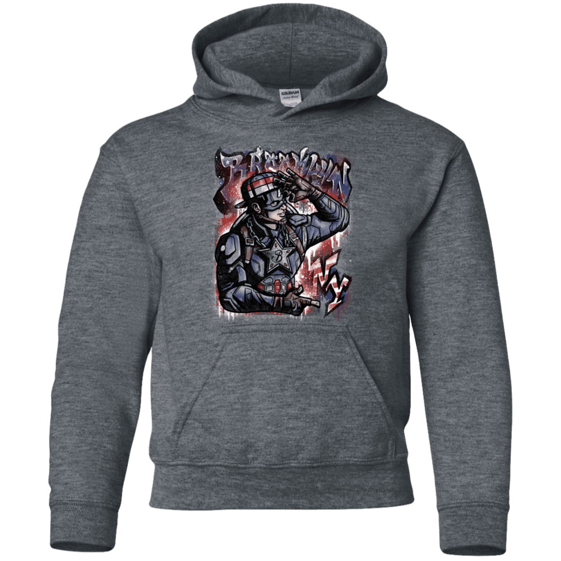 Sweatshirts Dark Heather / YS Cap Brooklyn Youth Hoodie