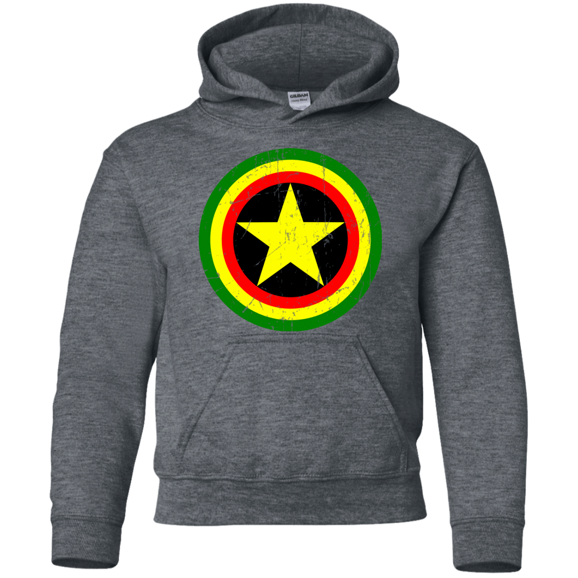 Sweatshirts Dark Heather / YS Captain Rasta Youth Hoodie