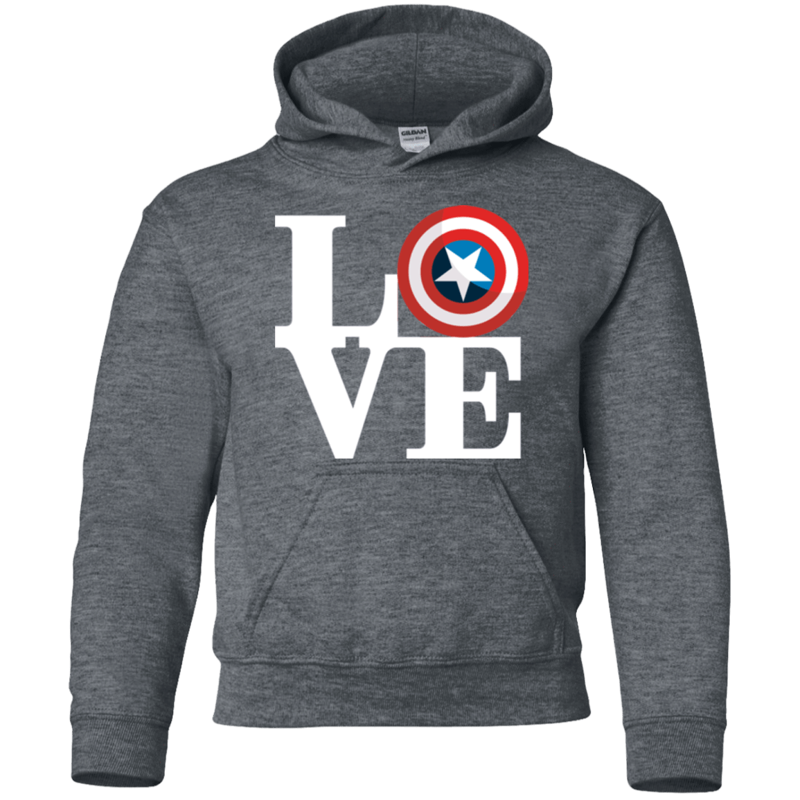 Sweatshirts Dark Heather / YS Captain's Love Youth Hoodie