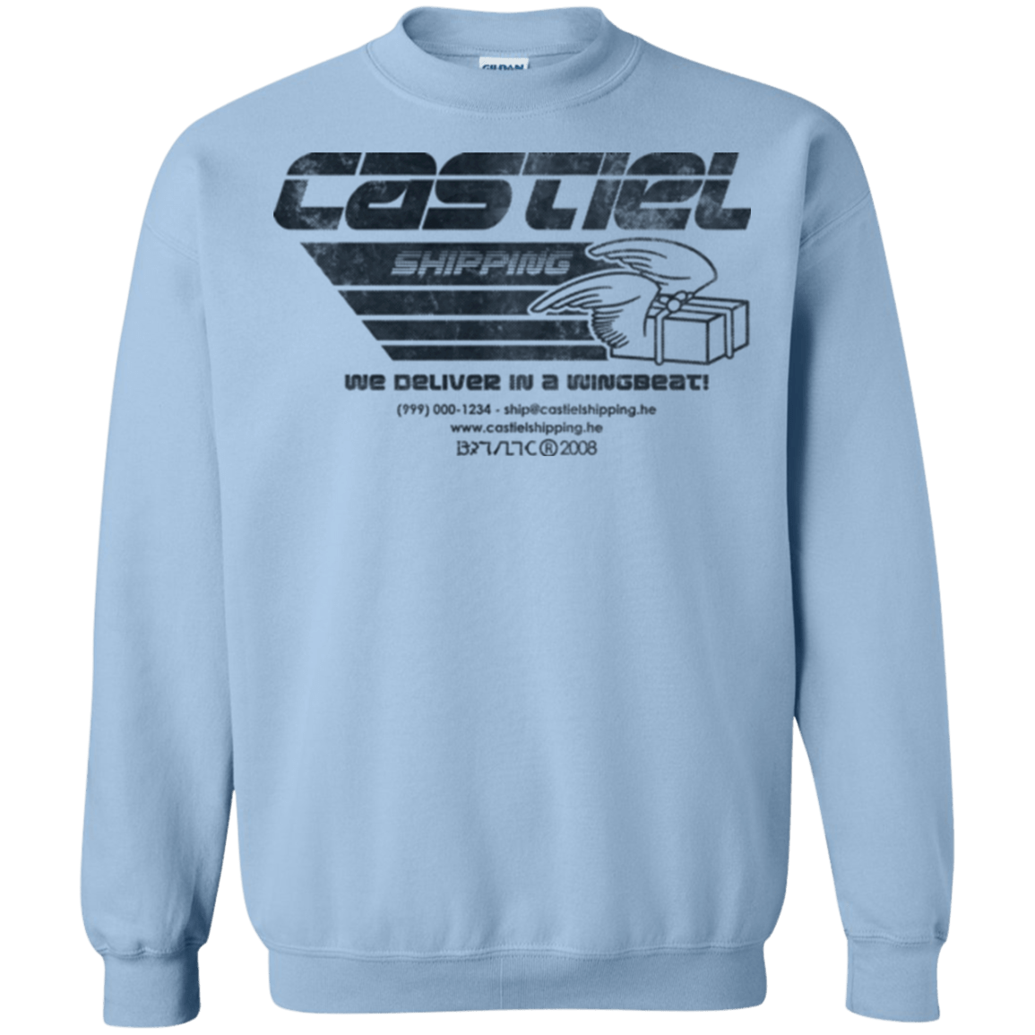 Sweatshirts Light Blue / Small Castiel Shipping Crewneck Sweatshirt