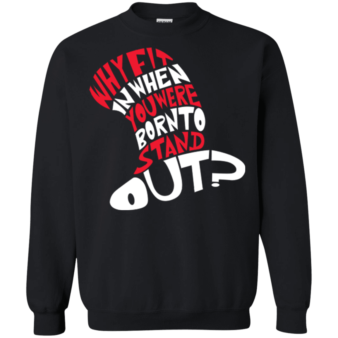 Sweatshirts Black / Small Cat In The Hat Crewneck Sweatshirt