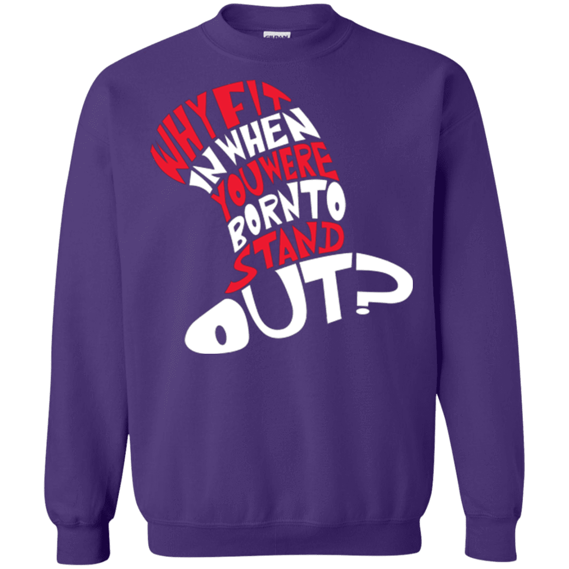 Sweatshirts Purple / Small Cat In The Hat Crewneck Sweatshirt