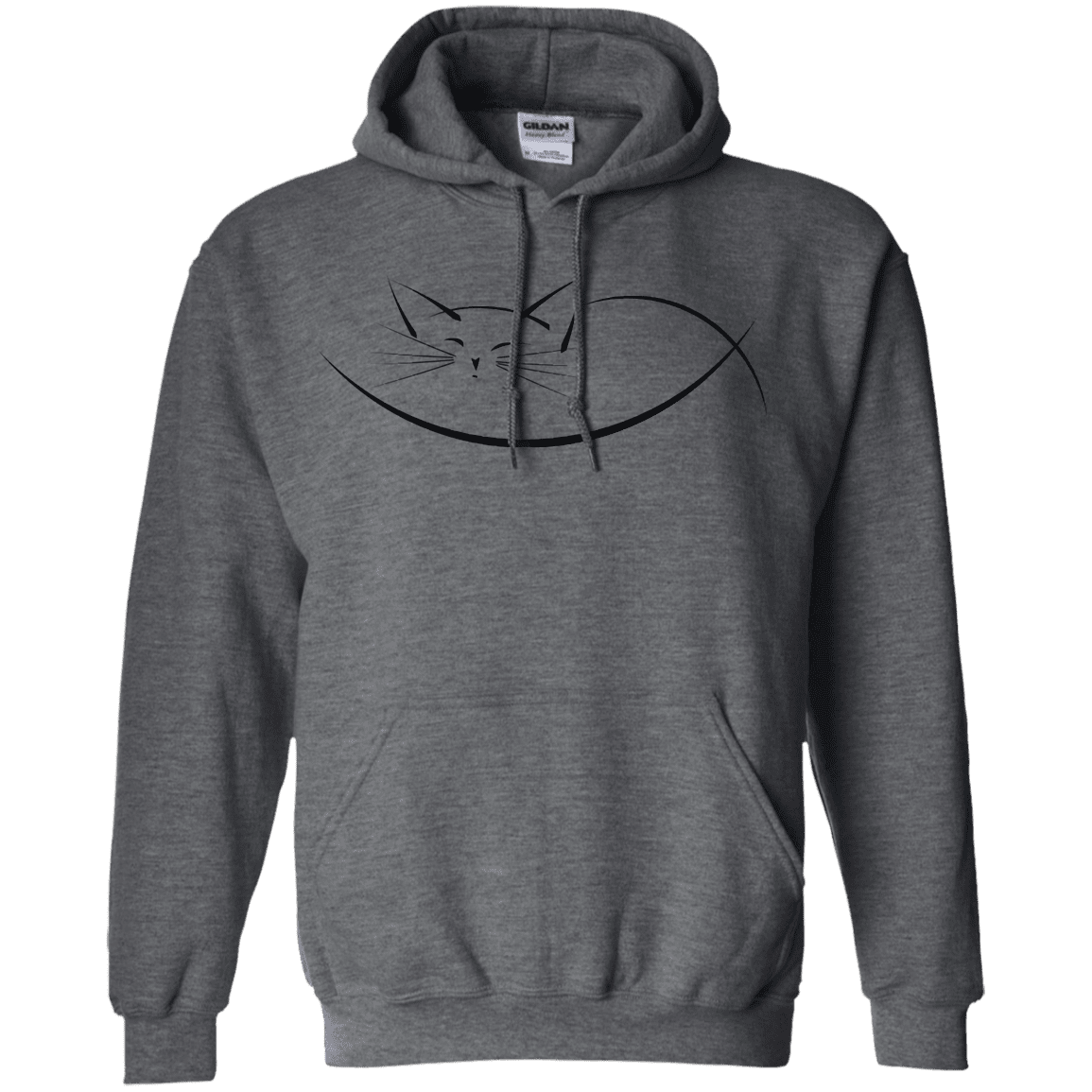 Sweatshirts Dark Heather / S Cat Nap Pullover Hoodie