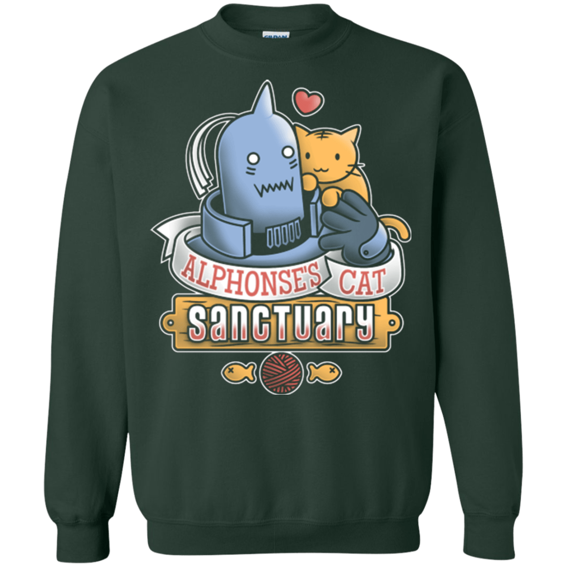 Sweatshirts Forest Green / Small CAT SANCTUARY Crewneck Sweatshirt