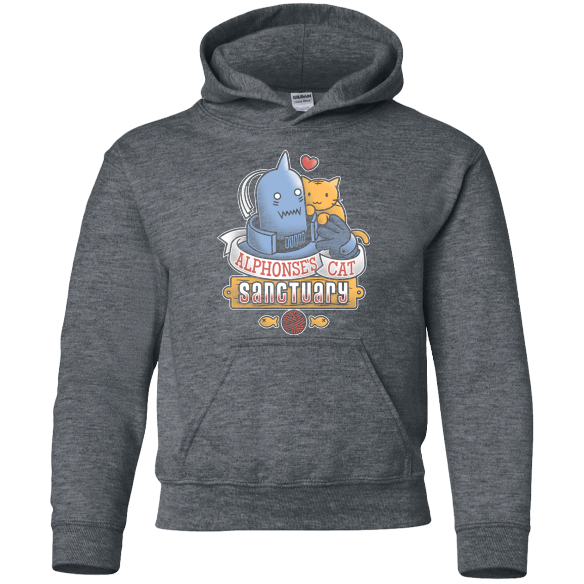 Sweatshirts Dark Heather / YS CAT SANCTUARY Youth Hoodie