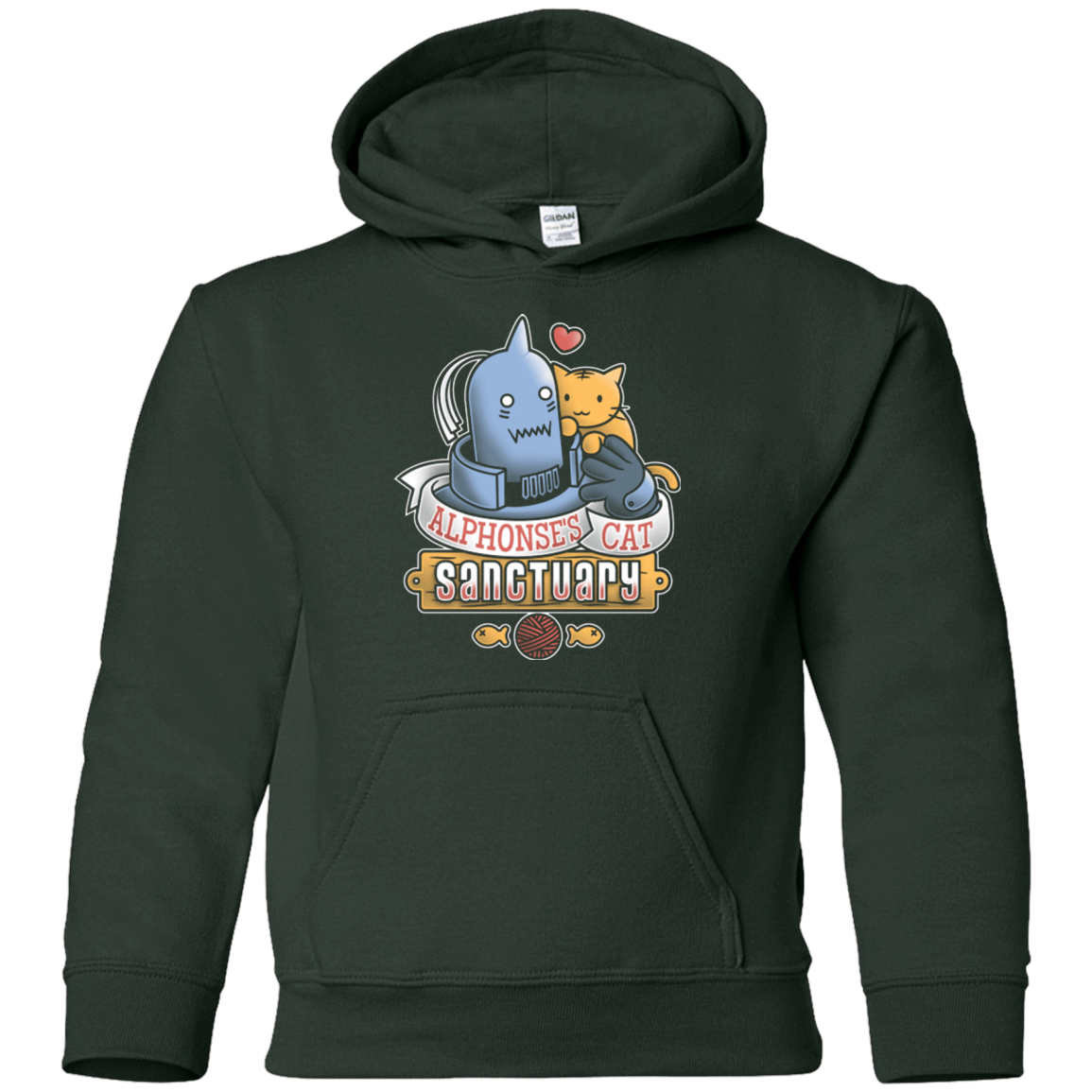 Sweatshirts Forest Green / YS CAT SANCTUARY Youth Hoodie
