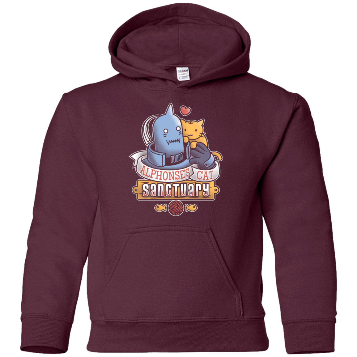 Sweatshirts Maroon / YS CAT SANCTUARY Youth Hoodie