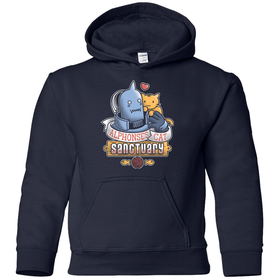 Sweatshirts Navy / YS CAT SANCTUARY Youth Hoodie