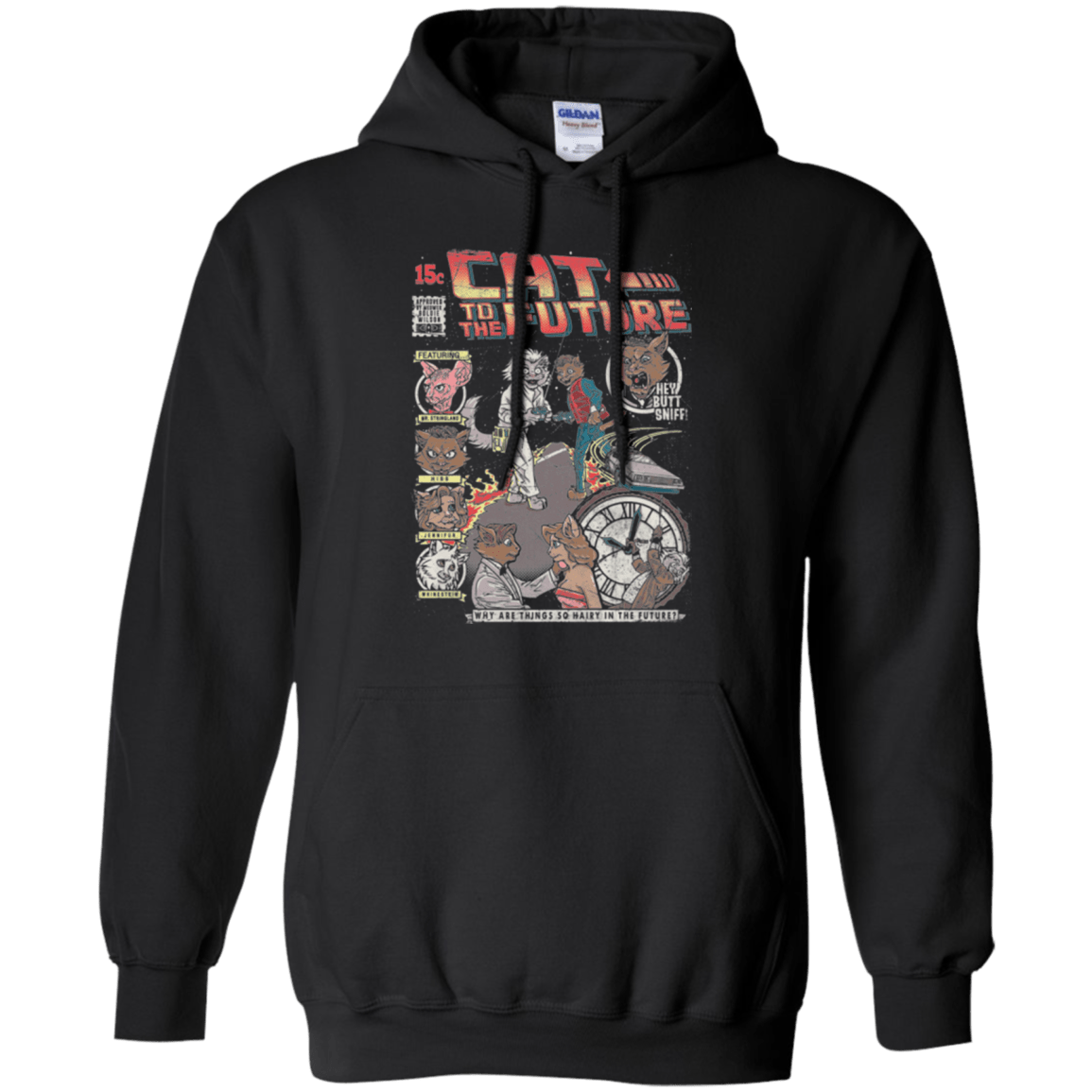 Sweatshirts Black / Small CAT TO THE FUTURE Pullover Hoodie