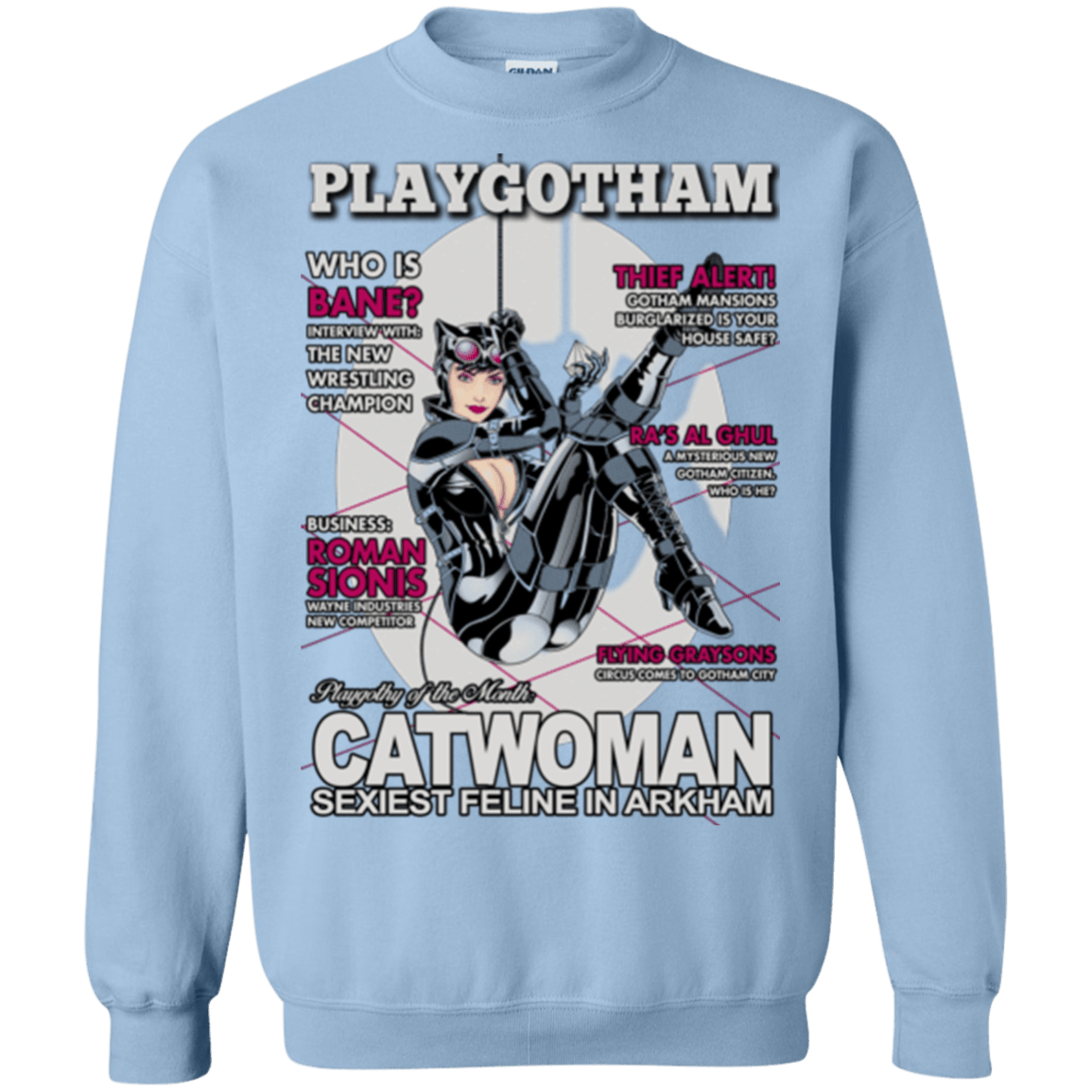 Sweatshirts Light Blue / Small Catwoman PlayGotham Crewneck Sweatshirt