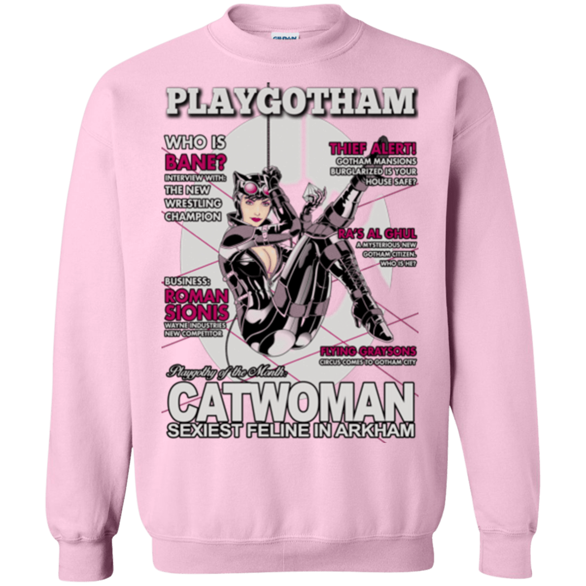 Sweatshirts Light Pink / Small Catwoman PlayGotham Crewneck Sweatshirt