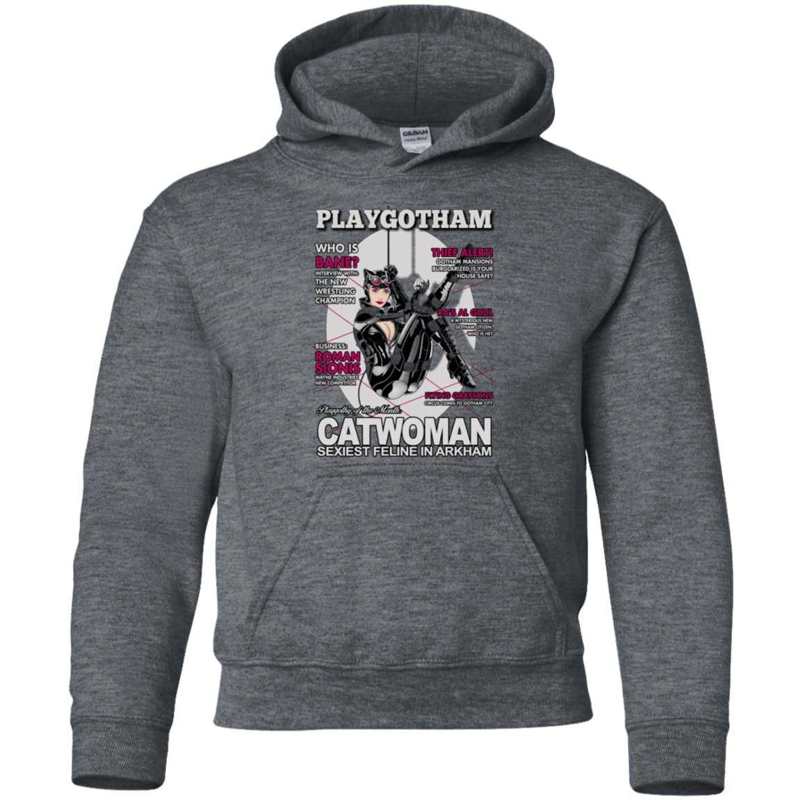 Sweatshirts Dark Heather / YS Catwoman PlayGotham Youth Hoodie