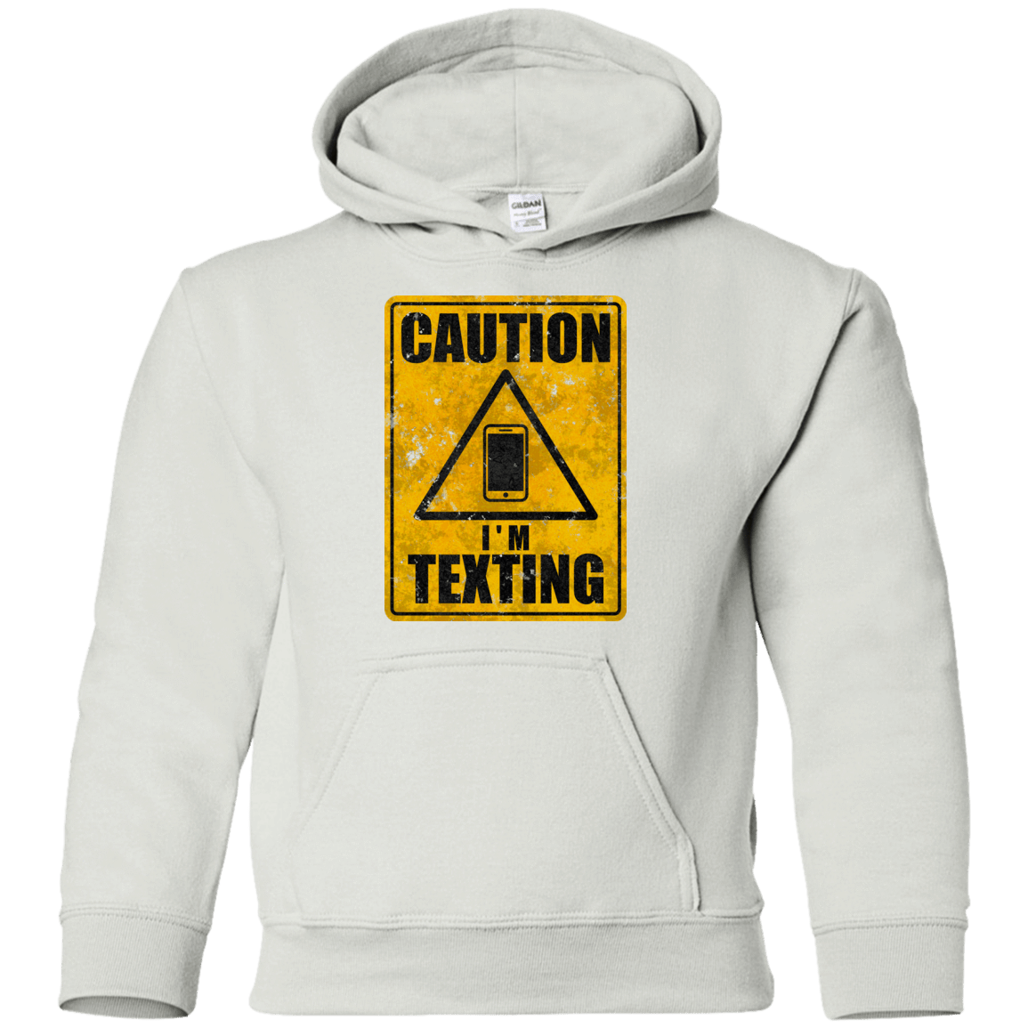 Sweatshirts White / YS Caution I'm Texting Youth Hoodie