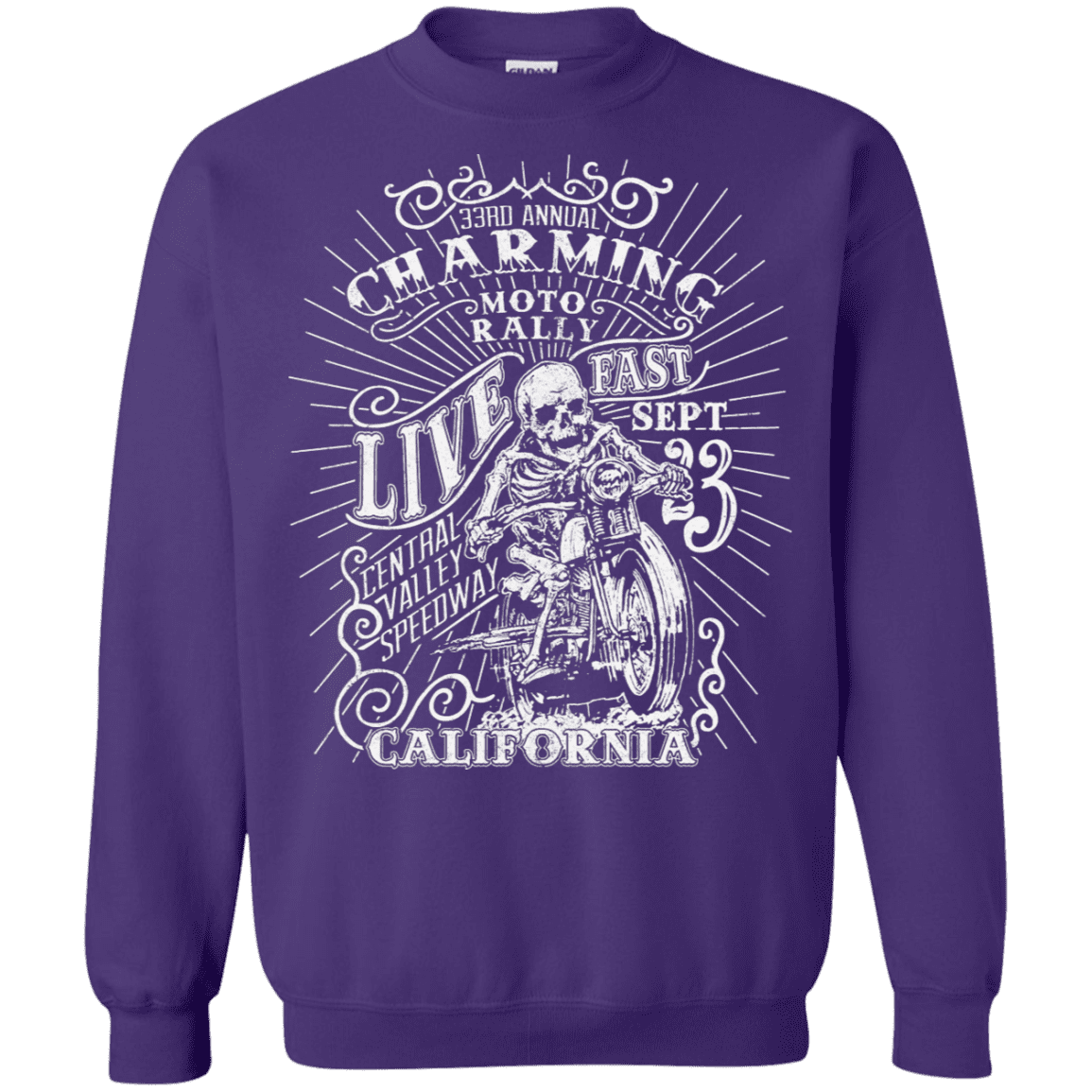 Sweatshirts Purple / S Charming Moto Rally Crewneck Sweatshirt