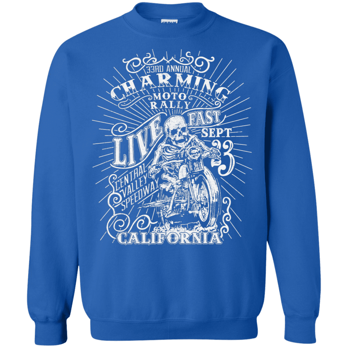Sweatshirts Royal / S Charming Moto Rally Crewneck Sweatshirt