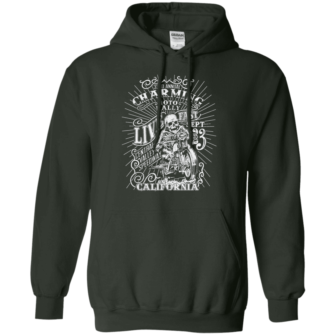 Sweatshirts Forest Green / S Charming Moto Rally Pullover Hoodie