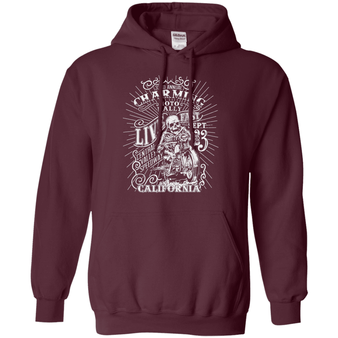 Sweatshirts Maroon / S Charming Moto Rally Pullover Hoodie