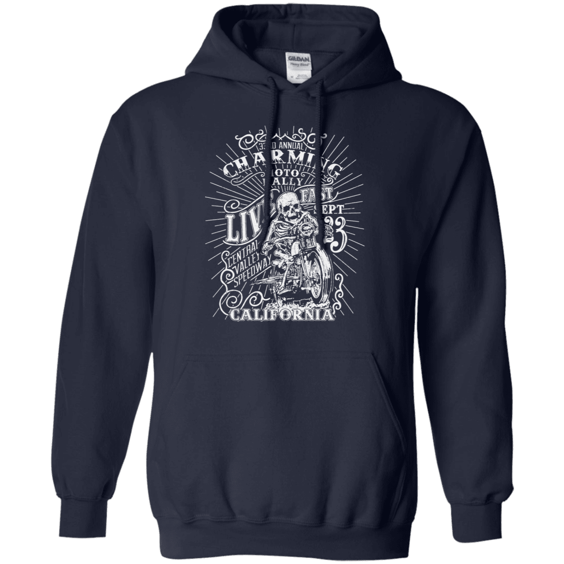 Sweatshirts Navy / S Charming Moto Rally Pullover Hoodie