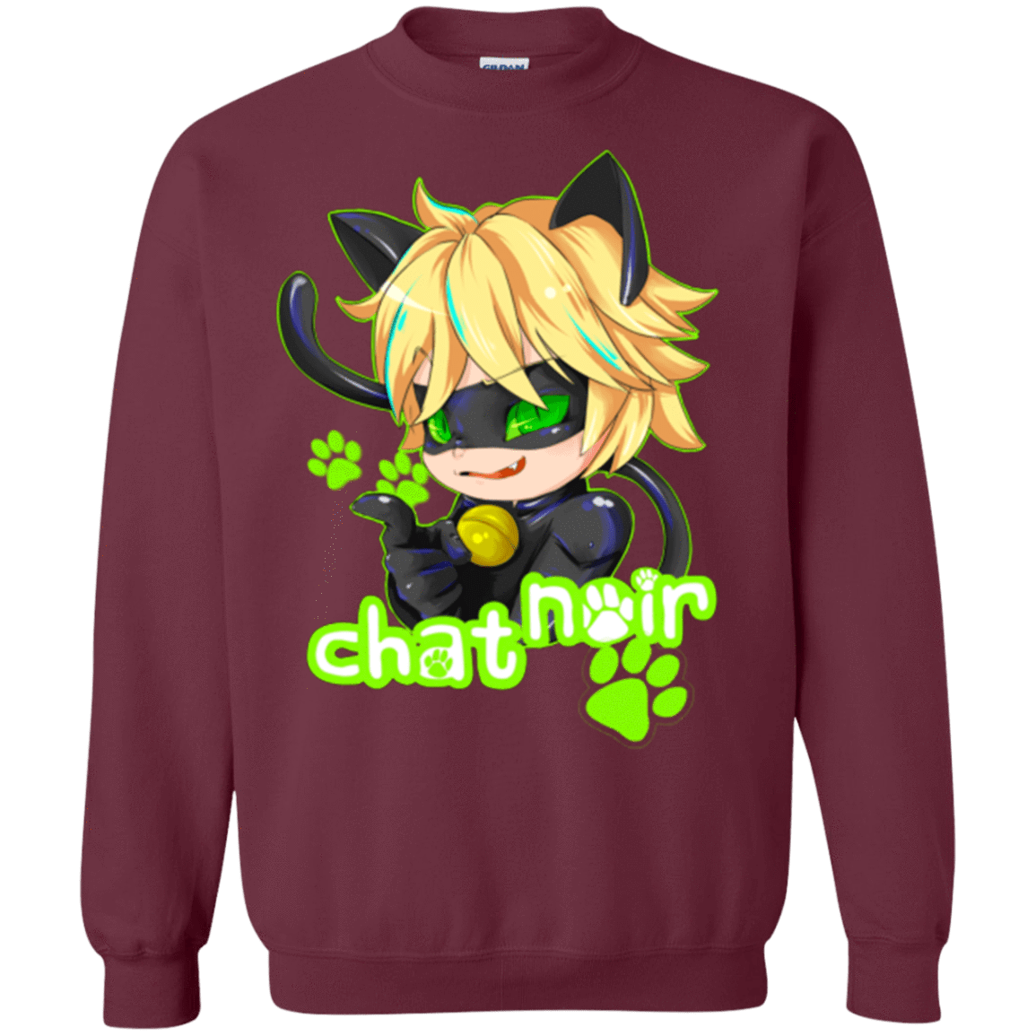 Sweatshirts Maroon / Small Chat Noir Crewneck Sweatshirt