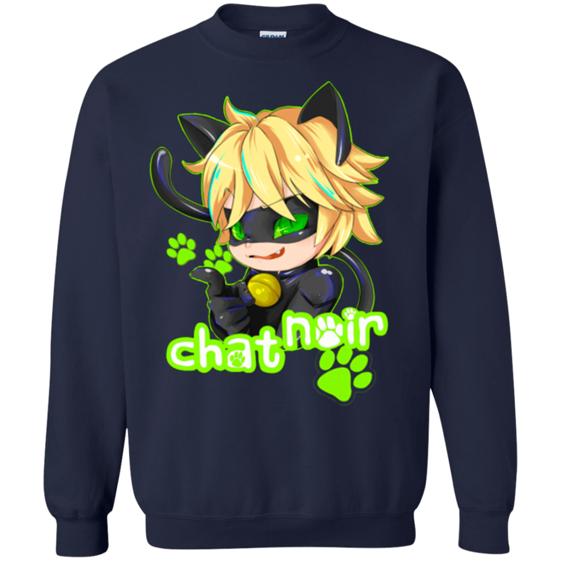 Sweatshirts Navy / Small Chat Noir Crewneck Sweatshirt