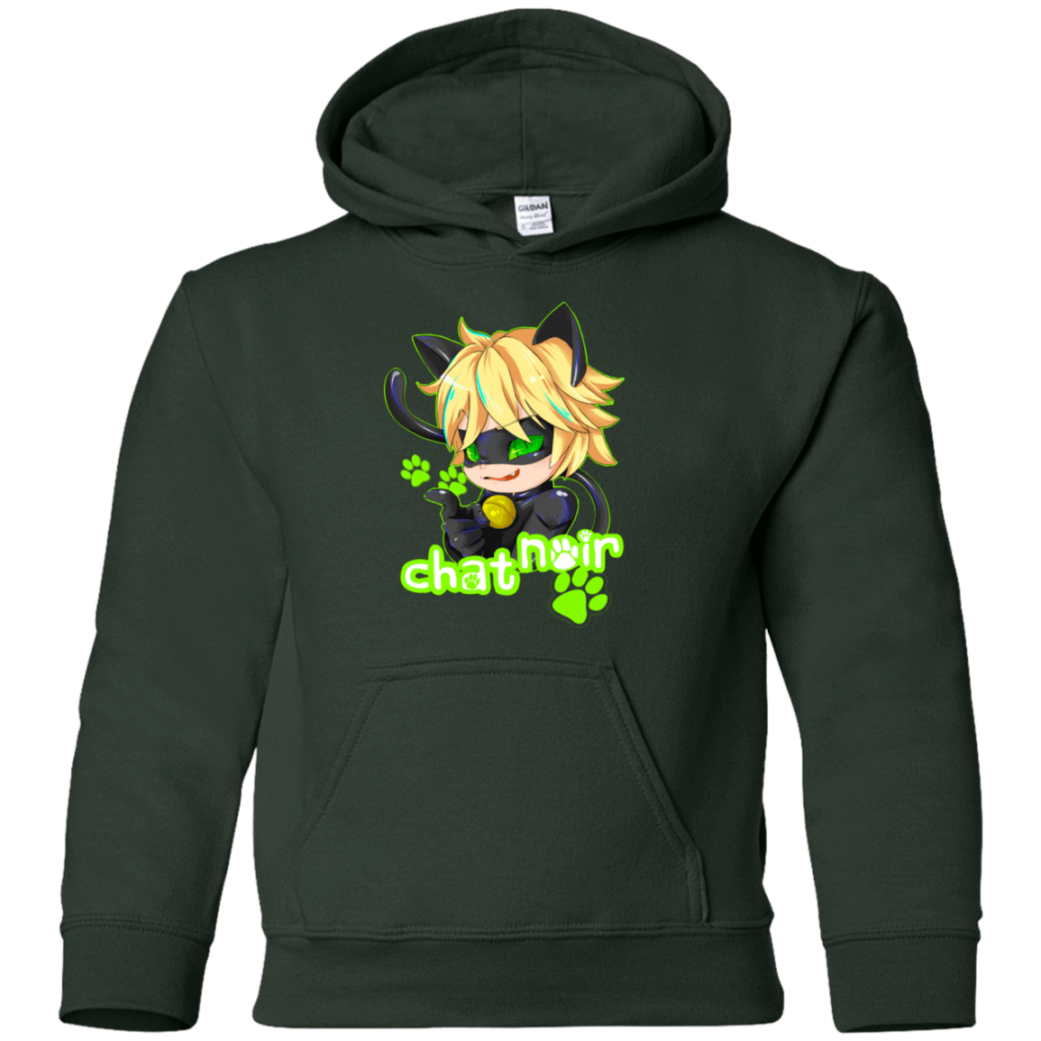 Sweatshirts Forest Green / YS Chat Noir Youth Hoodie