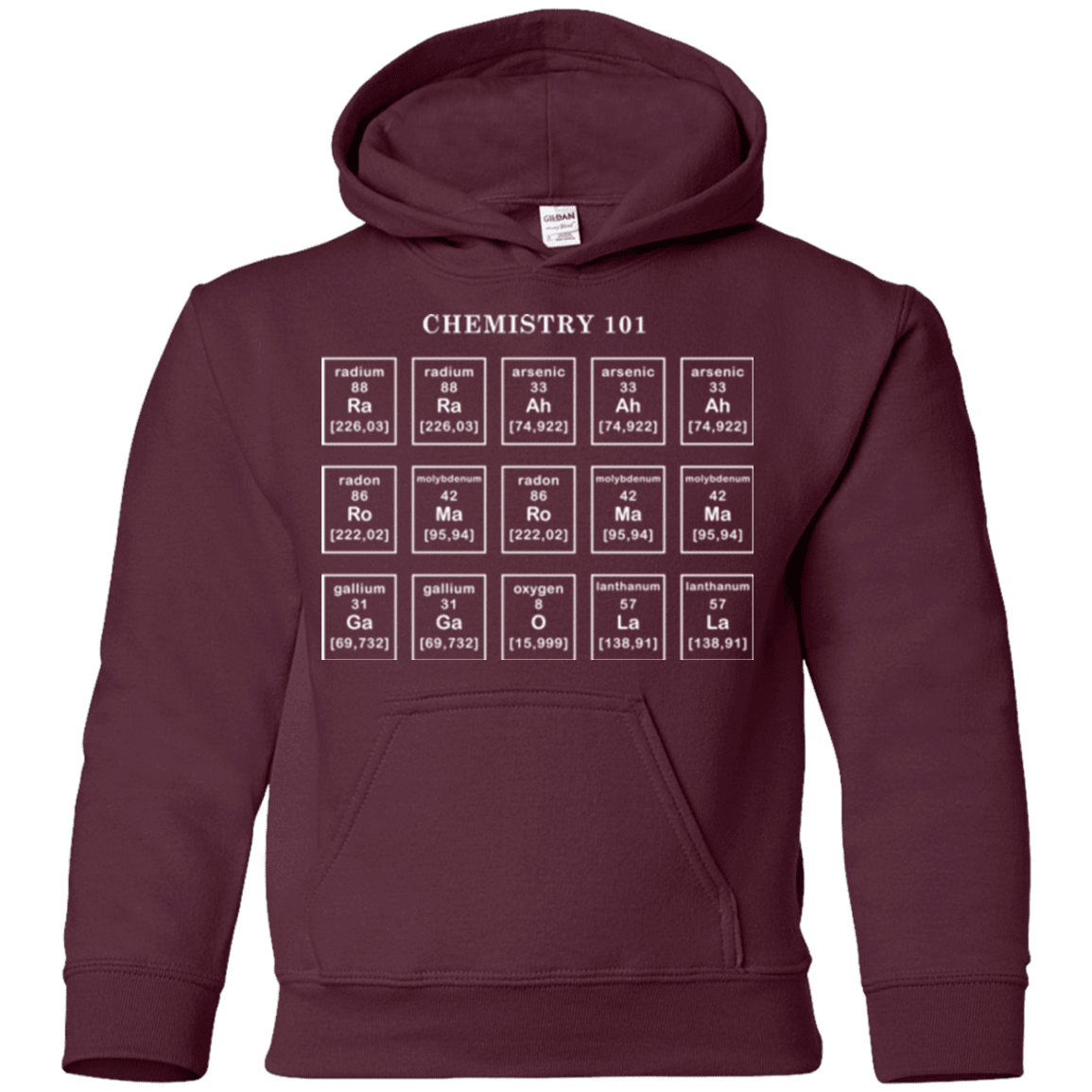 Sweatshirts Maroon / YS Chemistry Lesson Youth Hoodie