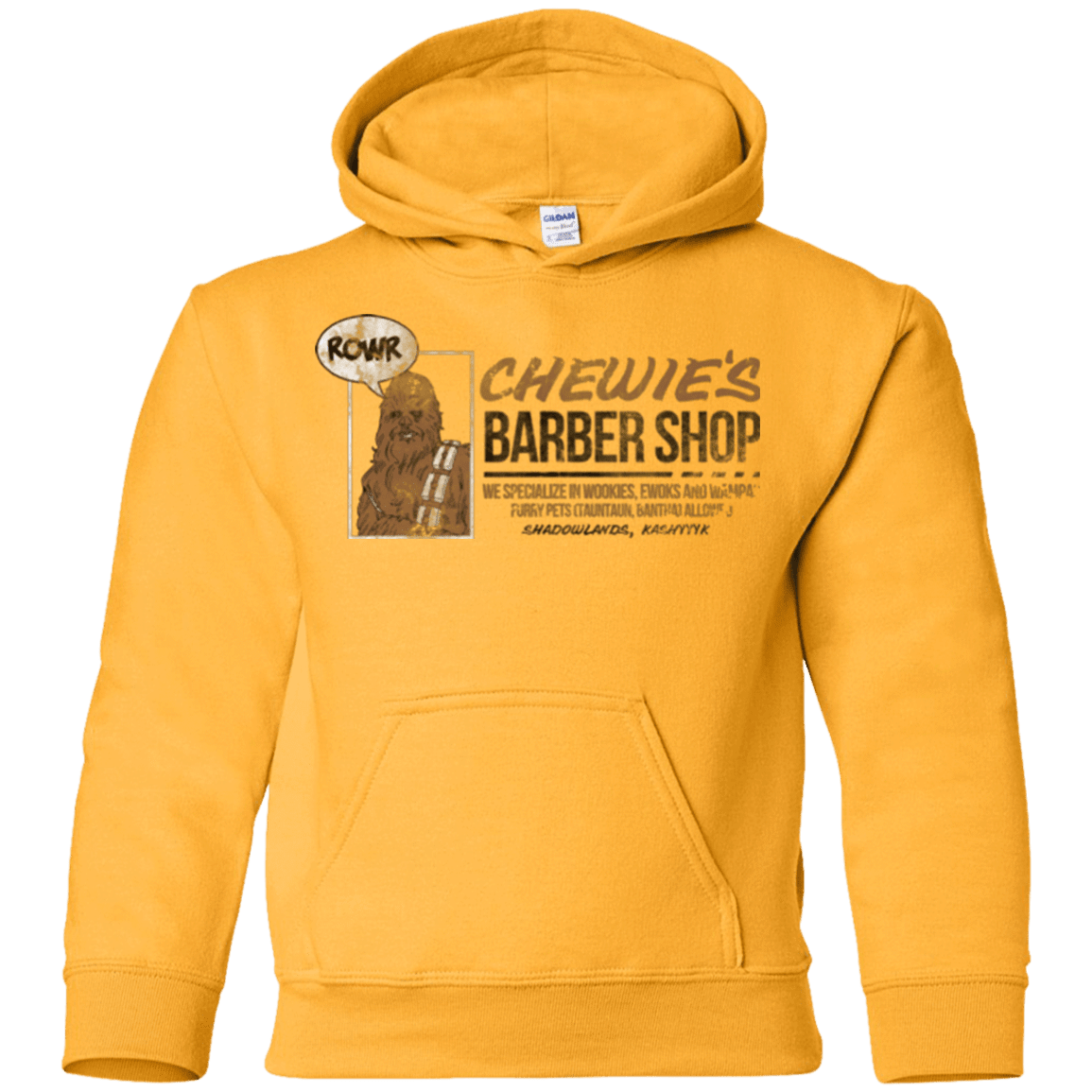 Sweatshirts Gold / YS Chewie's Barber Shop Youth Hoodie