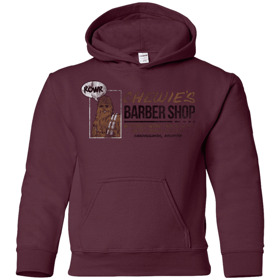 Sweatshirts Maroon / YS Chewie's Barber Shop Youth Hoodie