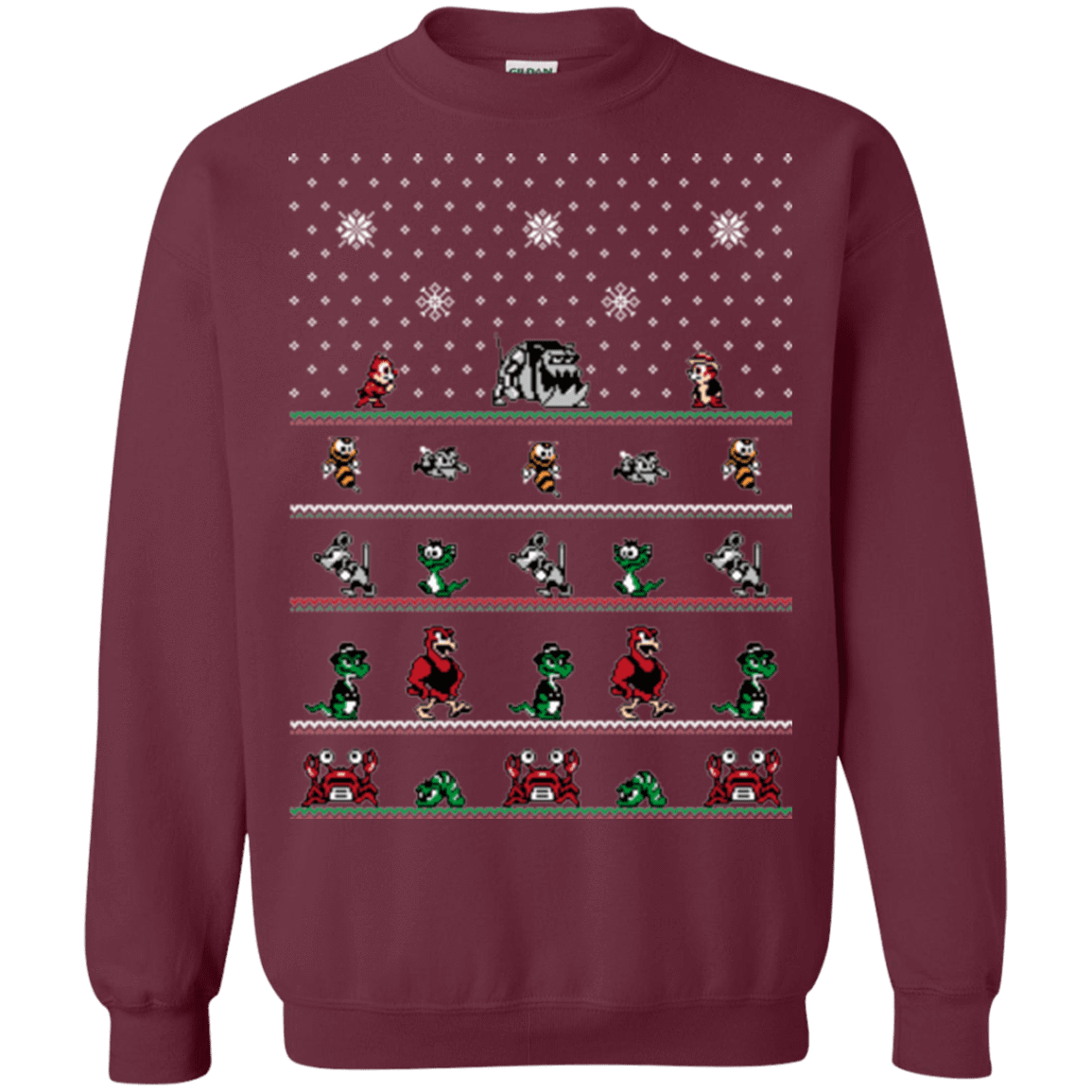 Sweatshirts Maroon / Small Chip n Dale Christmas Rangers Crewneck Sweatshirt