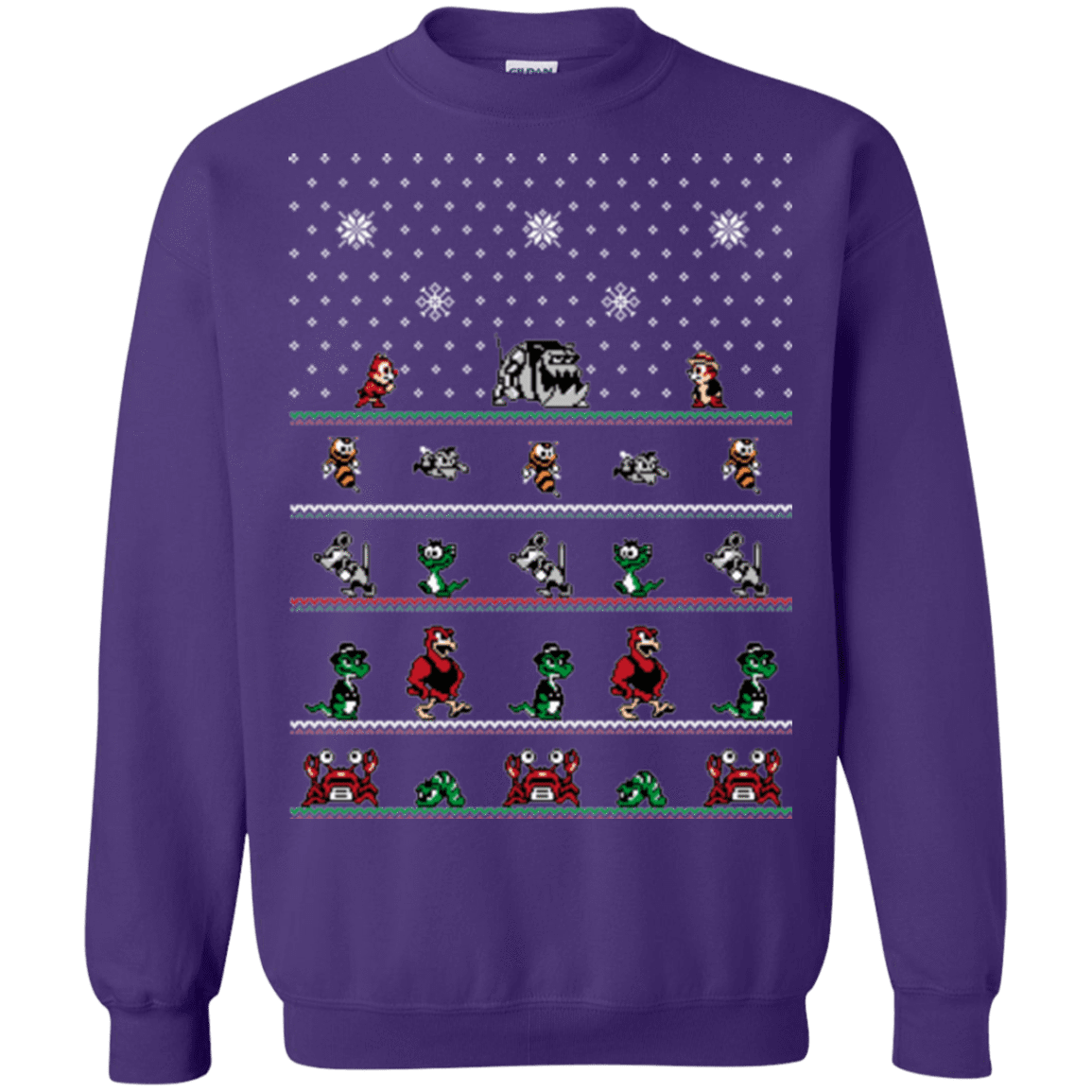 Sweatshirts Purple / Small Chip n Dale Christmas Rangers Crewneck Sweatshirt