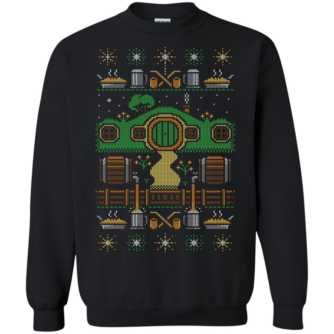 Sweatshirts Black / Small Christmas Shire Crewneck Sweatshirt